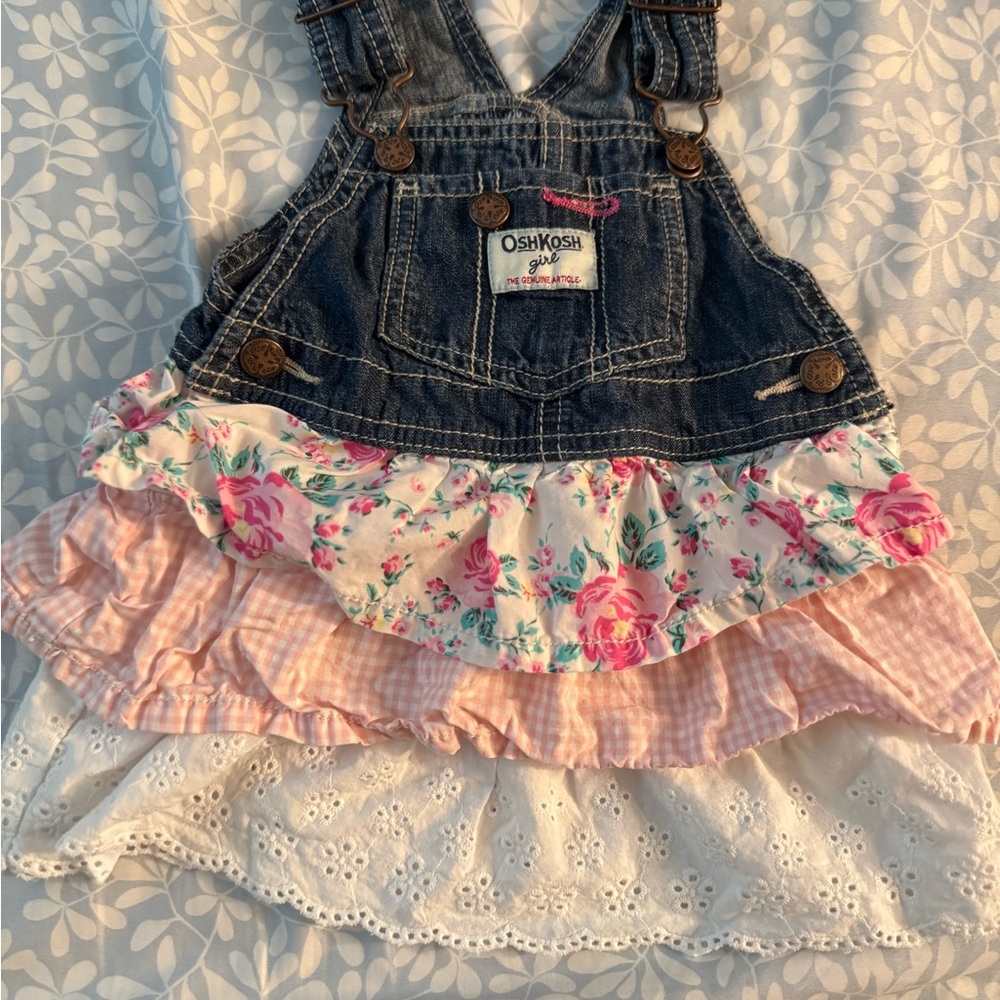 OshKosh B'gosh Blue and Pink Ruffle Dresall